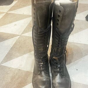 Tall Vintage 20 hole Dr. Martens Dark gray Combat Boots UK 38 | W 8.5
